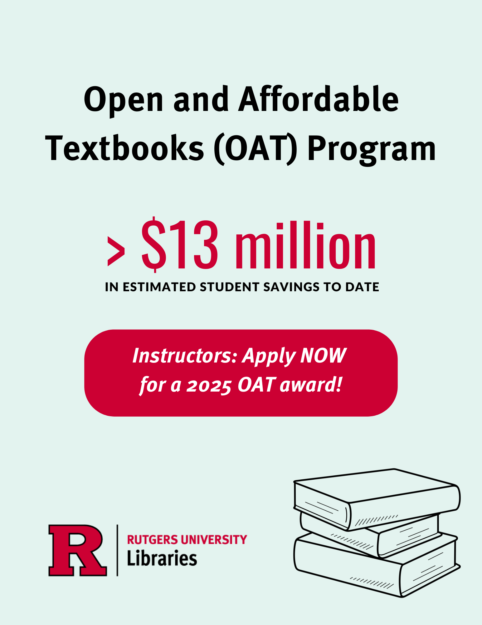 OPen and Affordabel texbooks $13 million