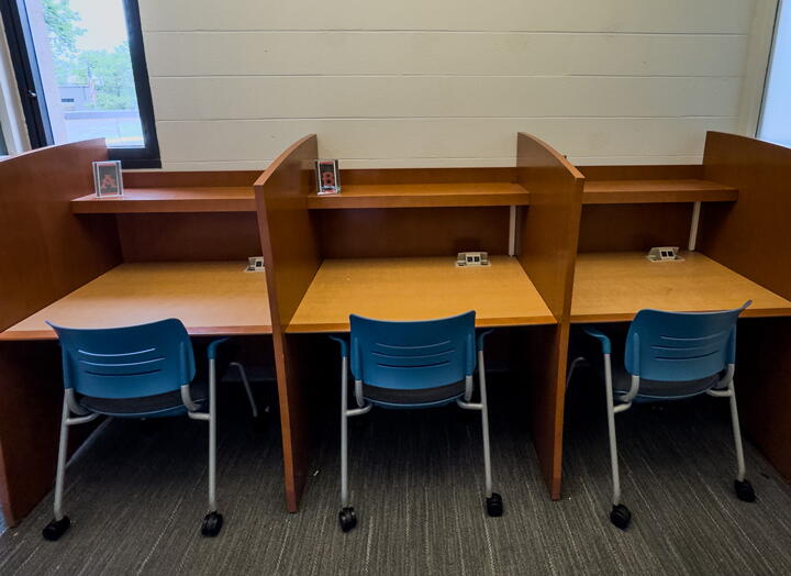 Three individual study carrels