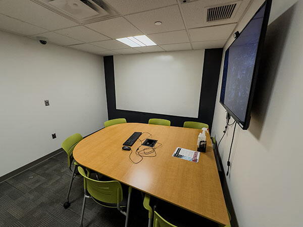 Interior View of Robeson Study Room 253, Workspace and Whiteboard