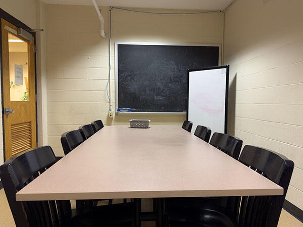 Interior View of Robeson Study Room L16, Highlighting Table and Whiteboard