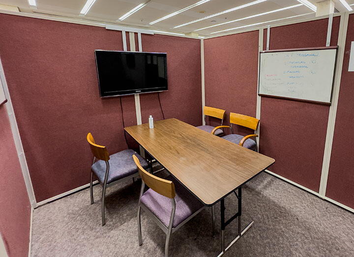 Interior View of Smith Study Room 5, Highlighting Display and Table Space