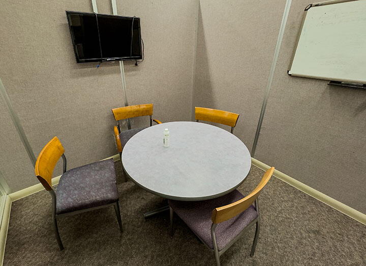 Interior View of Smith Study Room 6, Highlighting Display and Table Space