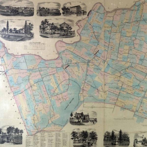 Farm map of Hillsboro, Somerset County, NJ 1860